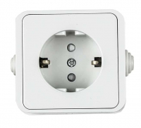 Розетка 1-м AQUA 3113 защ. шторки с заземл. п/герм. бел. ASD / IN HOME 4690612003450