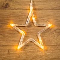 Фигура светодиод. "Звездочка" на присоске (батарейки 3хААА в компл.) 8LED 185х185х10мм тепло-бел. 1Вт 4.5В IP20 NEON-NIGHT 501-011