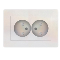 Розетка 2-м СП Афина 16А IP20 без заземл. защ. шторки в сборе жемчуж. Universal A0048-OBr
