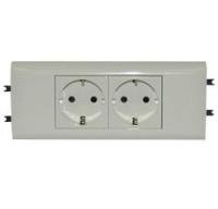 Розетка 2-м 4мод. Mosaic 16А IP40 2х2P+E с заземл. немецк. стандарт с суппортом безвинт. клеммы для кабель-канала DLP бел. Leg 077432