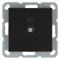 Розетка телевизионная оконечная TV Ф9.5мм механизм антрацит Jasmart G6001B