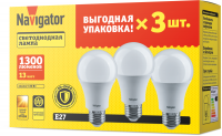 Лампа светодиодная 95 318 NLL-A60-13-230-2.7K-E27-PACK3 NAVIGATOR 95318