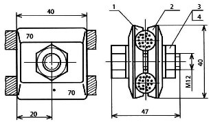 Зажим соединительный одноболтовой КС-054-1-1