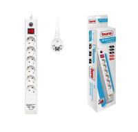 Удлинитель с сетевым фильтром 6х5м с заземл. 10А IP20 BU-SP5_USB_2A-W CCA бел. BURO 992316