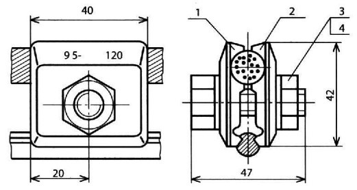 Зажим питающий одноболтовой КС-053-1-2