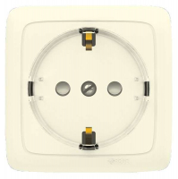 Розетка 1-м ОП Альфа 16А IP20 250В с заземл. защ. шторки с изолир. пластиной (стакан) сл. кость HEGEL РА16-174-01