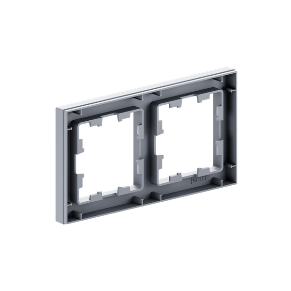 Рамка 2-м Эпика пластик алюм. EKF UP1-FPA-02