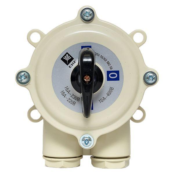 Переключатель пакетный 1-кл. 16А IP56 ПП 3-16/Н2 М2 пл. беж. EKF pp-3-16-4