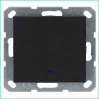 Выключатель 1-кл. 10А IP20 с подсветкой механизм черн. матовый soft touch Jasmart G3011NPB