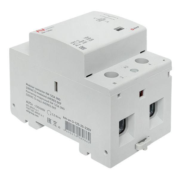 Контактор модульный КМ 125А 2NО 230В AC (3 мод.) AVERES EKF km-av-3-125-20-230V