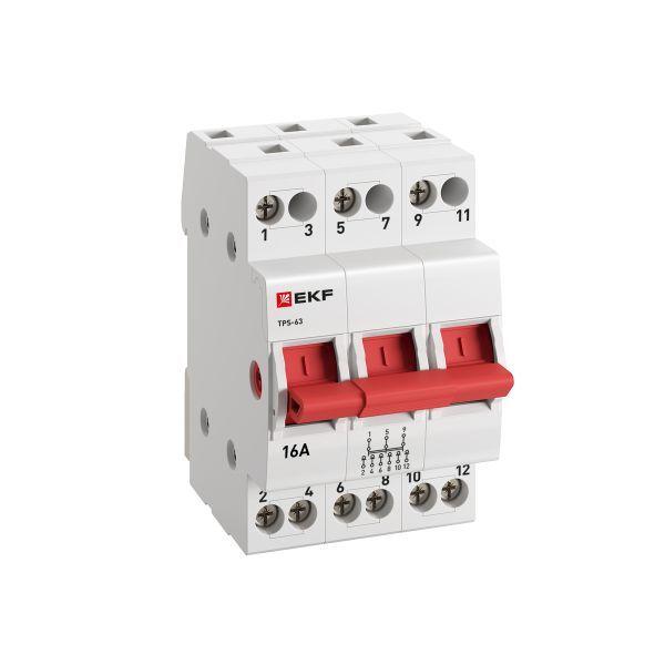 Переключатель трехпозиционный ТПС-63 3P 16А PROxima EKF TPS316