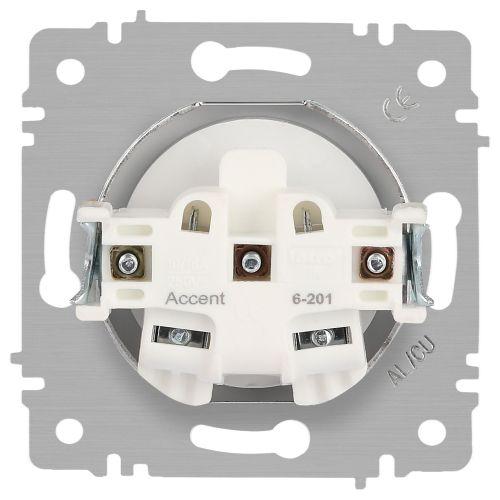Розетка 1-м СП Accent 6-201-06 16А IP20 250В 2P перламутр. Intro Б0063667