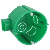 Коробка установочная 68х45мм для твердых стен с саморезами один стыковочный узел IP20 зел. KUTS1-68-45-green Эра Б0061164