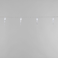 Гирлянда светодиодная "Сосульки" 1.5м 10LED бел. 0.1Вт IP20 провод ПВХ прозр. элементы питания 2хAA (не в компл.) Neon-Night 303-094
