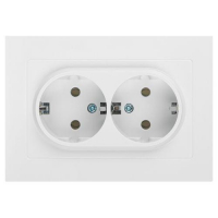 Розетка 2-м СП Accent 6-205-01 16А IP20 250В 2P+E Schuko AL/CU бел. Intro Б0063485