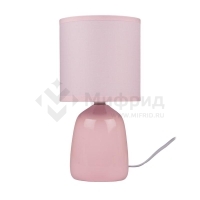 Светильник настольный JH2-02-pk E14 IP20 130х130х255мм керамика; ткань; PVC-пластик роз. JazzWay 5062337
