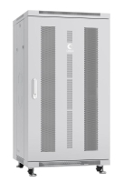 Шкаф монтажный телекоммуникационный напольн. ND-05C-22U60/60 19дюйм 22U 600х600х1166мм для распределит. и серверн. оборудования; передняя и задняя перфорир. двери ручка с замком RAL7035 сер. Cabeus 7657c