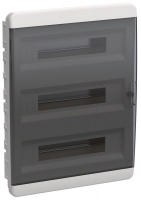 Корпус ЩРВ-П-54 TEKFOR IP41 черн. прозр. дверь пластик. IEK TF5-KP12-V-54-41-K01-K03