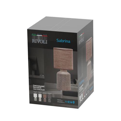 Лампа настольная Sabrina 7043-501 1хЕ14 40Вт керамика сер. с абажуром Rivoli Б0053461