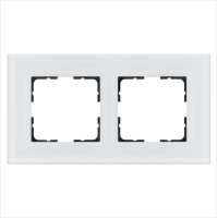 Рамка 2-м G-Glass стекло бел. White Glass Jasmart G1002GW