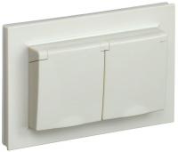 Розетка 2-м СП BRITE РСбш12-3-44-БрКр 16А в сборе IP44 с крышкой беж. IEK BR-R26-16-44-K10-F