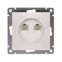 Розетка компьютерная 2-м СП Афина RJ45 кат.5E механизм жемчуж. Universal A1086-OBr