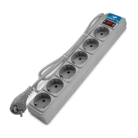 Удлинитель с сетевым фильтром 6х3м с заземл 10А IP20 2.2кВт ПВС 3х1 с выкл. сер. DOMTOK 2519