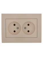 Розетка 2-м СП Rain 16А IP20 без заземл. керамика крем. LEZARD 703-0303-128