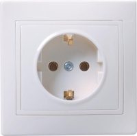 Розетка 1-м СП Кварта РС10-3-КБ 16А IP20 с заземл. без защ. шторок бел. GENERICA ERK14-K01-16-DM