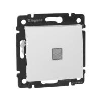 Механизм переключателя проходного 1-кл. СП Valena 10А IP31 250В с зел. индикацией бел. Leg 774426