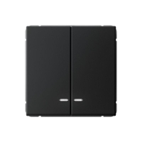 Выключатель 2-кл. ArtGallery (сх. 5а) 10AX с подсветкой быстрозажим. клем. механизм карбон SE GAL001053S