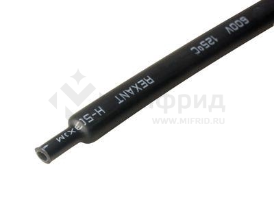 Трубка термоусадочная двустенная клеевая 12/4 (3:1) черн. 1м Rexant 21-2008