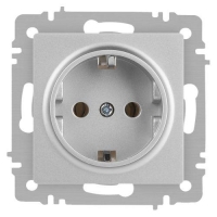 Розетка 1-м СП Accent 6-202-03 16А IP20 250В 2P+E Schuko алюм. Intro Б0063686