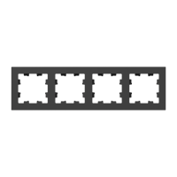 Рамка 4-м Эпика пластик черн. EKF UP1-FPB-04