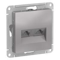 Розетка компьютерная 2-м AtlasDesign RJ45 кат.5E механизм алюм. SE ATN000385