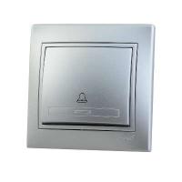 Выключатель кнопочный 1-кл. СП Mira сер. метал. LEZARD 701-1010-103