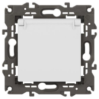 Розетка 1-м СП Эра Elegance 14-2103-01 16А IP20 16AX 250В 2P+E Schuko защ. шторки с крышкой бел. Эра Б0034278