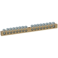 Шина NO-122-18 PEN земля-ноль 6х9мм 16/1 латунная с креплениями по центру Эра Б0047232