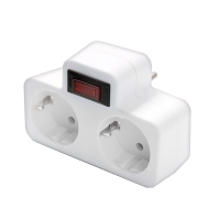 Разветвитель 2-м плоский с выключателем с заземл. 16А 3500Вт 250В бел. DОМТОК 2664