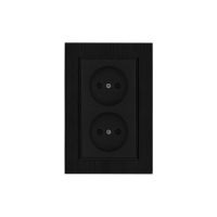 Розетка 2-я Karea LINE STAR без заземл. чер. Makel 86054017