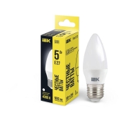 Лампа светодиодная 5Вт C35 свеча 4000К нейтр. бел. E27 450лм 230-240В IEK LLE-C35-5-230-40-E27