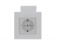 Розетка 1-м с крышкой Karea LINE STAR с заземл. жемчуж. Makel 86100029