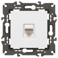 Розетка компьютерная 1-м Elegance 14-3107-01 RJ45 IP20 механизм бел. Эра Б0034302