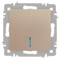 Выключатель 1-кл. СП Accent 6-102-04 10А IP20 250В с подсветкой AL/CU шампань Intro Б0063475
