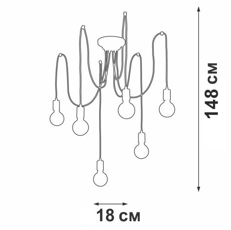 Люстра 6xE27 макс. 60Вт Vitaluce V4452-0/6PL