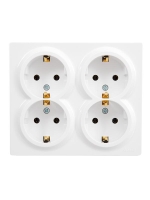Розетка 4-м ОП LETO с заземл. закрытый корпус ПБТ бел. LEZARD 752-0200-127BDP