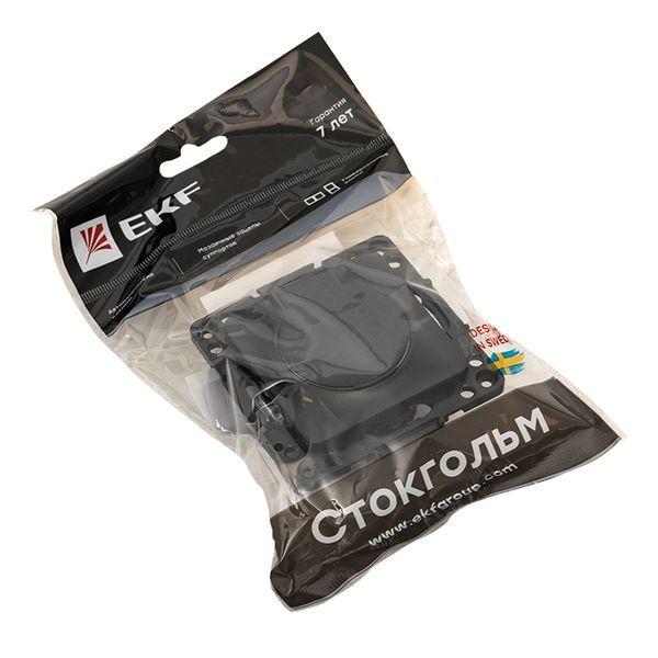 Розетка 1-м СП Стокгольм 16А IP44 с заземл. защ. шторки с крышкой механизм черн. PROxima EKF EZR16-028-10-44