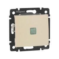 Выключатель 1-кл. СП Valena 10А IP31 250В с зел. индикацией механизм сл. кость IEK 774310