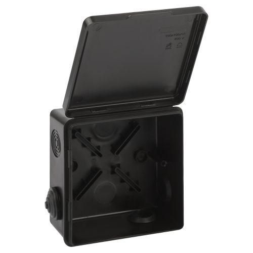 Коробка распаячная ОП 100х100х50мм с гермовводами 8 входов IP54 черн. KOR-100-100-50-8g-B Эра Б0061777