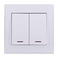 Выключатель 2-кл. СП Rain 10А IP20 с подсветкой бел. LEZARD 703-0202-112